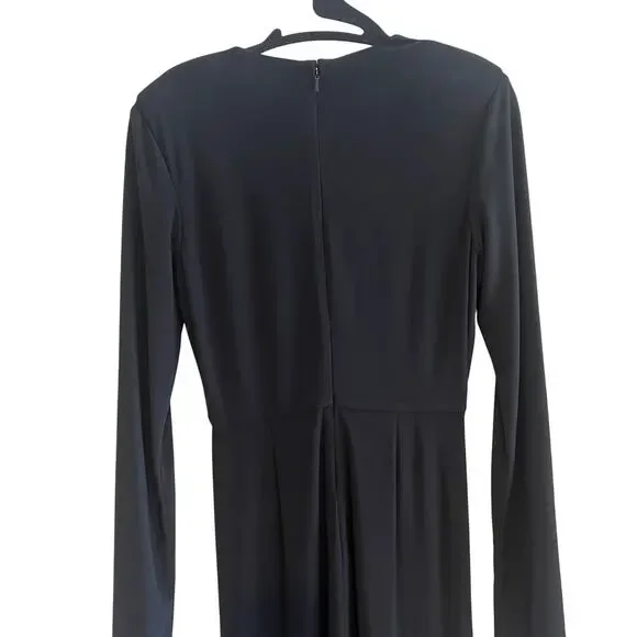 Ramy Brook Alayna Twisted Front Long Sleeve Wide Leg Jumpsuit Black Size 4 - Picture 4 of 10